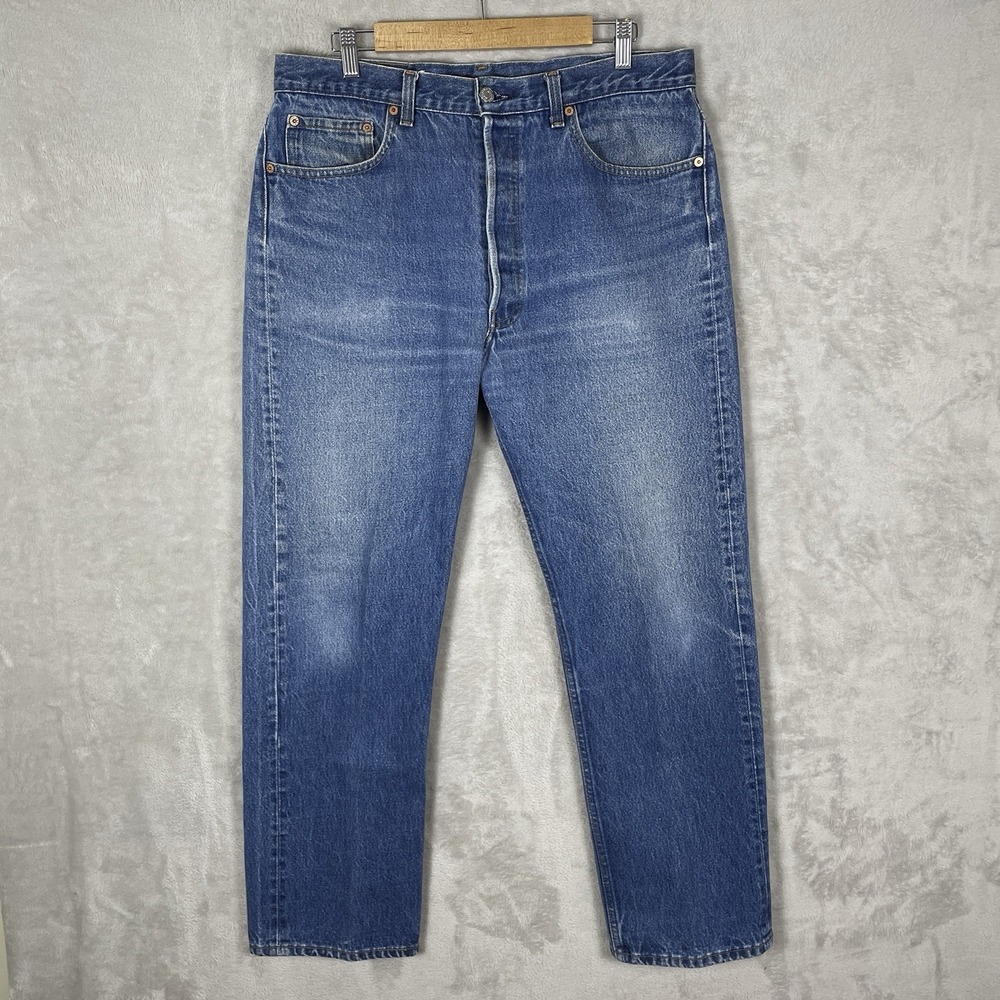 Vintage 501xx Jeans Mens 38x33 (fit 36x30) Made in USA 1991 90s Whisker Fade